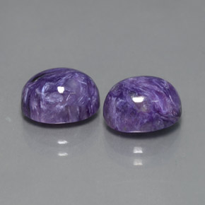 Gemas de Charoíta Violeta natural de  ct, Corte Óvalo, Opaco