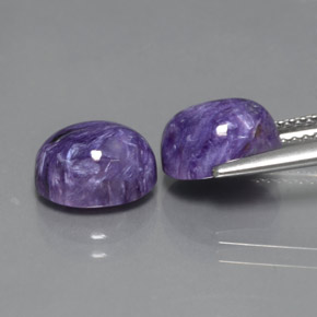 Gemas de Charoíta Violeta natural de  ct, Corte Óvalo, Opaco