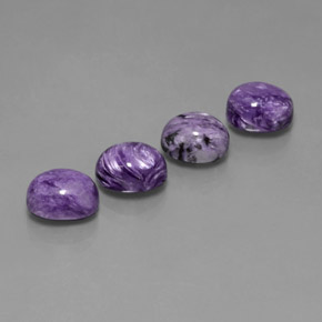 Gemas de Charoíta Violeta natural de  ct, Corte Óvalo, Opaco