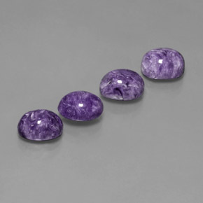 Gemas de Charoíta Violeta natural de  ct, Corte Óvalo, Opaco