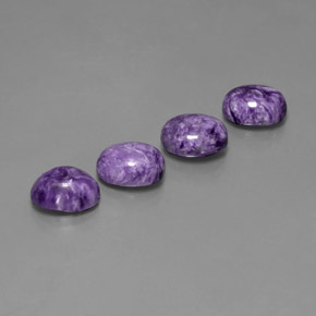Gemas de Charoíta Violeta natural de  ct, Corte Óvalo, Opaco