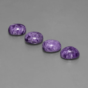 Gemas de Charoíta Violeta natural de  ct, Corte Óvalo, Opaco