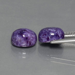 Gemas de Charoíta Violeta natural de  ct, Corte Óvalo, Opaco