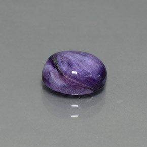 Charoíta violeta natural de 1,93 ct, corte óvalo, opaco