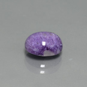 Charoíta violeta natural de 1,88 ct, corte óvalo, opaco