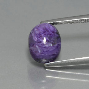 Charoíta Violeta natural de 2.60 ct, Corte Óvalo, Opaco