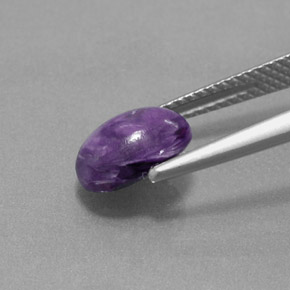 Charoíta violeta natural de 1,54 ct, corte óvalo, opaco