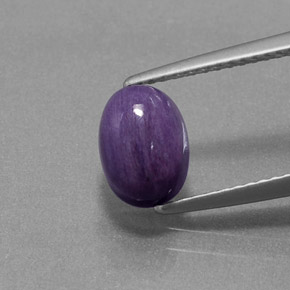 Charoíta violeta natural de 1,84 ct, corte óvalo, opaco