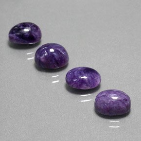 Gemas de Charoíta Violeta natural de  ct, Corte Óvalo, Opaco