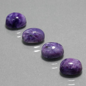Gemas de Charoíta Violeta natural de  ct, Corte Óvalo, Opaco
