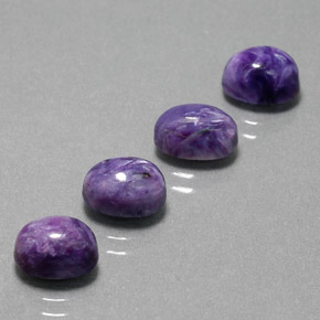 Gemas de Charoíta Violeta natural de  ct, Corte Óvalo, Opaco