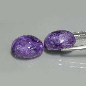 Gemas de Charoíta Violeta natural de  ct, Corte Óvalo, Opaco