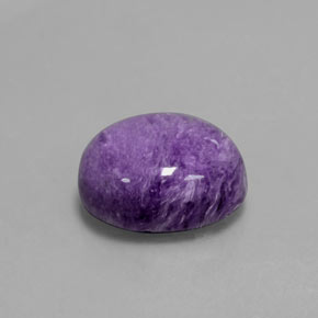 Charoíta violeta natural de 4,80 ct, corte óvalo, opaco