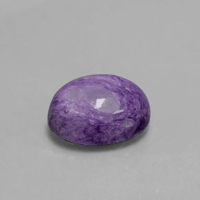 Charoíta violeta natural de 4,08 ct, corte óvalo, opaco