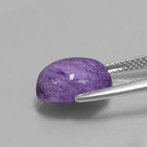 Charoíta violeta natural de 4,08 ct, corte óvalo, opaco