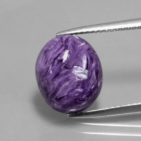 Charoíta Violeta natural de 5.14 ct, Corte Óvalo, Opaco