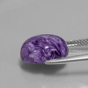 Charoíta Violeta natural de 5.14 ct, Corte Óvalo, Opaco