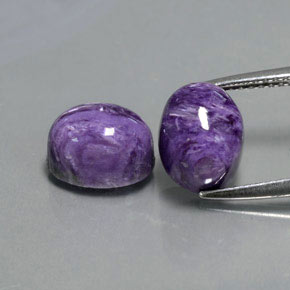 Gemas de Charoíta Violeta natural de  ct, Corte Óvalo, Opaco