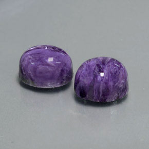 Gemas de Charoíta Violeta natural de  ct, Corte Óvalo, Opaco