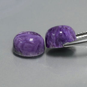 Gemas de Charoíta Violeta natural de  ct, Corte Óvalo, Opaco