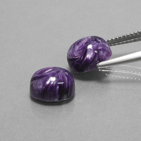 Gemas de charoíta violeta natural de  ct, corte óvalo, opaco