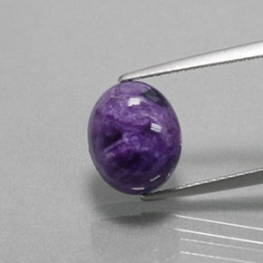 Charoíta Violeta natural de 5.15 ct, Corte Óvalo, Opaco