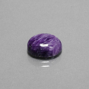 Charoíta violeta natural de 3,35 ct, corte óvalo, opaco