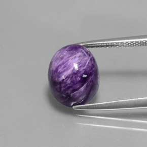 Charoíta Violeta natural de 4.07 ct, Corte Óvalo, Opaco