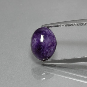 Charoíta Violeta natural de 1.84 ct, Corte Óvalo, Opaco