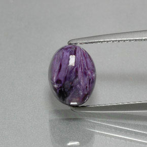 Charoíta Violeta natural de 3.12 ct, Corte Óvalo, Opaco