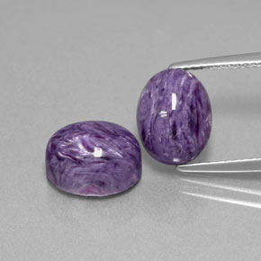 Gemas de charoíta violeta natural de  ct, corte óvalo, opaco