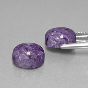 Gemas de charoíta violeta natural de  ct, corte óvalo, opaco