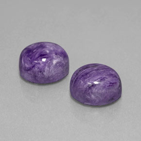 Gemas de Charoíta Violeta natural de  ct, Corte Óvalo, Opaco
