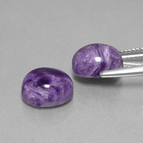 Gemas de charoíta violeta natural de  ct, corte óvalo, opaco