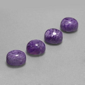 Gemas de charoíta violeta natural de  ct, corte óvalo, opaco