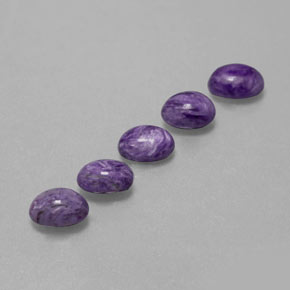 Gemas de Charoíta Violeta natural de  ct, Corte Óvalo, Opaco