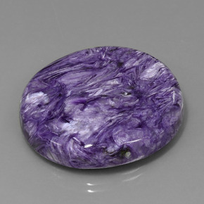 Charoíta Violeta natural de 74.39 ct, Corte Redondo, Opaco