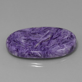 Charoíta violeta natural de 52,34 ct, corte óvalo, opaco