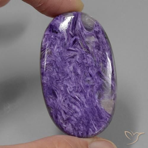 58.38ct Natural Violeta oscuro Charoíta, Ovalada, Opaco