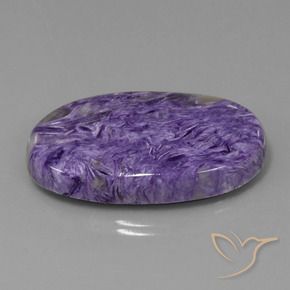 Charoíta Violeta oscuro natural de 58.38 ct, Ovalada, Opaco