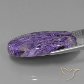 Charoíta Violeta oscuro natural de 58.38 ct, Ovalada, Opaco