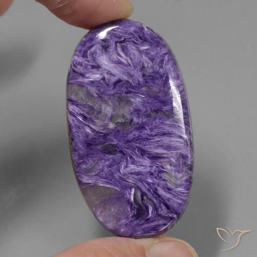 Charoíta Violeta púrpura terciopelo natural de 50.99 ct, Corte Óvalo, Opaco