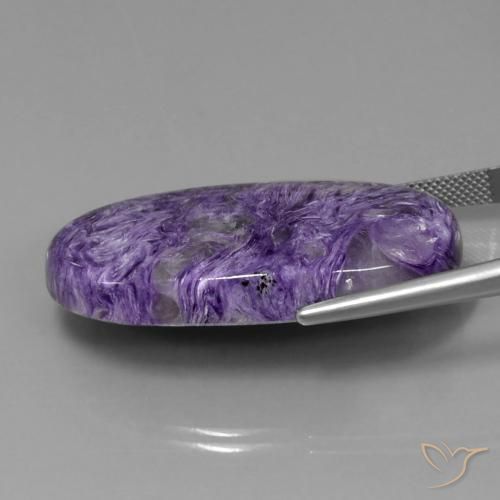 Charoíta Violeta púrpura terciopelo natural de 50.99 ct, Corte Óvalo, Opaco