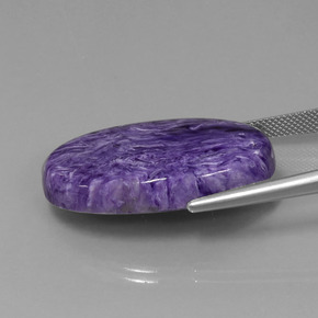 Charoíta Violeta púrpura terciopelo natural de 34.88 ct, Corte Óvalo, Opaco