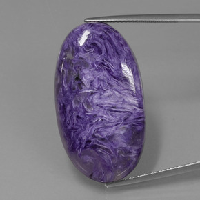 Charoíta violeta natural de 41,37 ct, corte óvalo, opaco