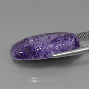 Charoíta violeta natural de 41,37 ct, corte óvalo, opaco