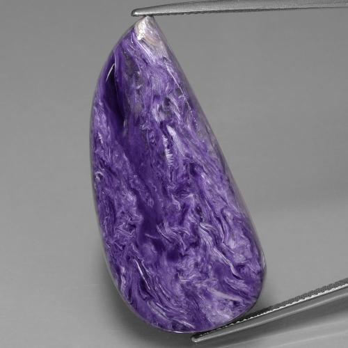 Charoíta Violeta oscuro medio natural de 32.38 ct, Forma elegante, Opaco