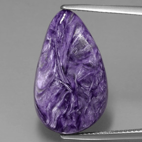Charoíta violeta natural de 10,34 ct, en forma de pera, opaco