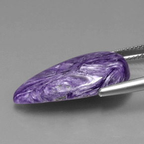 Charoíta violeta natural de 10,34 ct, en forma de pera, opaco