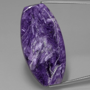 Charoíta violeta natural de 31,84 ct, forma elegante, opaco